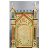 Paint decorated table top oratorio cabinet