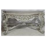 Monumental silver wash carved console