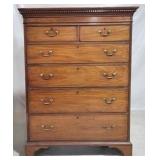 English mahogany tall chest