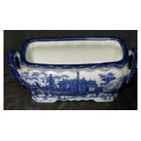 Blue & White porcelain handled planter