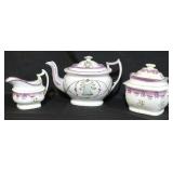 Porcelain 3 pc tea set