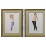 SET OF 2 PIN UP GIRLS BY ALBERTO VARGAS