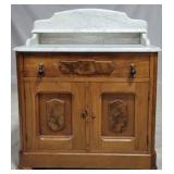 Victorian walnut marble top washstand