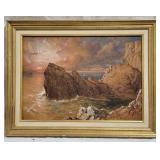 Sunrise on Rocky Coast painting