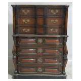 Mahogany Serpentine Chest on Chest