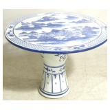 Chelsea House blue & white porcelain 2 part table