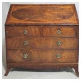 English inlaid splay leg secretary