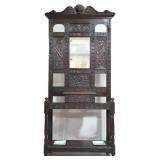 Heavily carved English oak hall tree