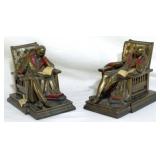 Pair bronze bookends, 4.5 x 5 x 3.5