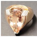 18kt Rose Gold Morganite & Diamond Ring