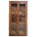 Teak glass cabinet with glass sides