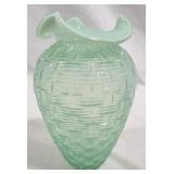 Fenton Jade Opaline Robins Egg 8" vase