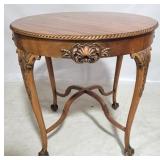 English carved Chippendale round table