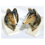 Pair Collie bookends, Made in Japan