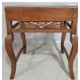 Carved cabriole leg side table