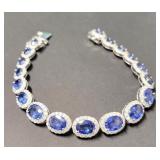14kt White Gold Sapphire & Diamond Bracelet