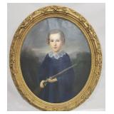 19th C oil on canvas portrait in wonderful frame