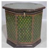 Lift top octagonal decorated stand