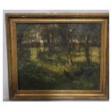 Oil on canvas painting, as is