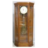 Bulova grandfather clock, glass pendulum