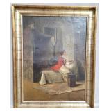 Artist signed oil on canvas of lady