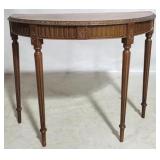 English Sheraton demilune table