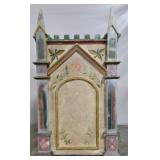Paint decorated table top oratorio cabinet