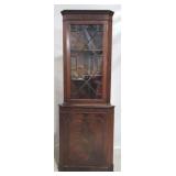 English mahogany corner cabinet