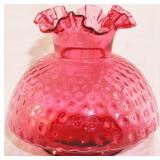 Fenton Cranberry glass vase - 9" x 9"
