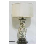 Asian decorated 20" pottery lamp