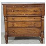 Banded inlay early fluted column chest