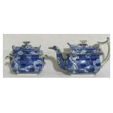 Vintage ironstone teapot & sugar