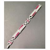 14kt White Gold Ruby & Diamond Bracelet