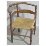 Early rush seat corner chair
