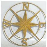 Metal compass star, 24"