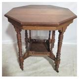 English mahogany octagonal table