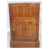 Vintage oak raised panel 2 door icebox