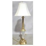 Waterford Crystal & Brass Lamp, 29" tall