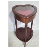 Heart shap vitrine mahogany stand