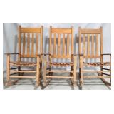 3 Wooden porch rockers, 46 x 21 x 34