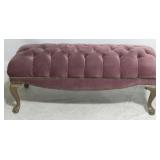 Tufted Queen Anne bench, nail head trim
