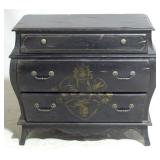 Decorative ebonized bombe chest
