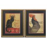 SET OF 2 COCORICO ROOSTER/ CHAT NOIR GICLEE