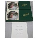 2 Miniature Plates "Snowy Adventure" w/ COA