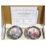 Bradford Exchange 2 Miniature Hummingbird Plates