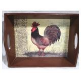 Rooster serving tray, 16 x 12 x 3.5