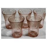 5 Pink Royal Lace Glasses - 3.5" tall