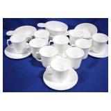 18 White Corning mugs & etc