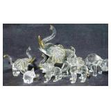Assortment of Art Glass Elephants