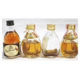 4 pc. Vintage Mini Liqour Bottles - 3.5" tall
